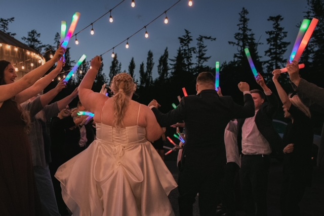 Glow stick wedding send-off